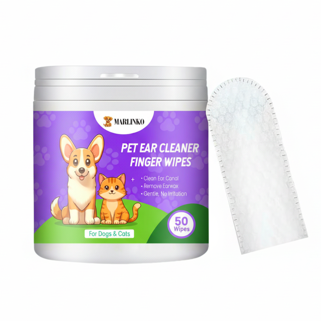 Marlinko™ Natural Pet Ear Cleaner Finger Wipes - 50 Wipes