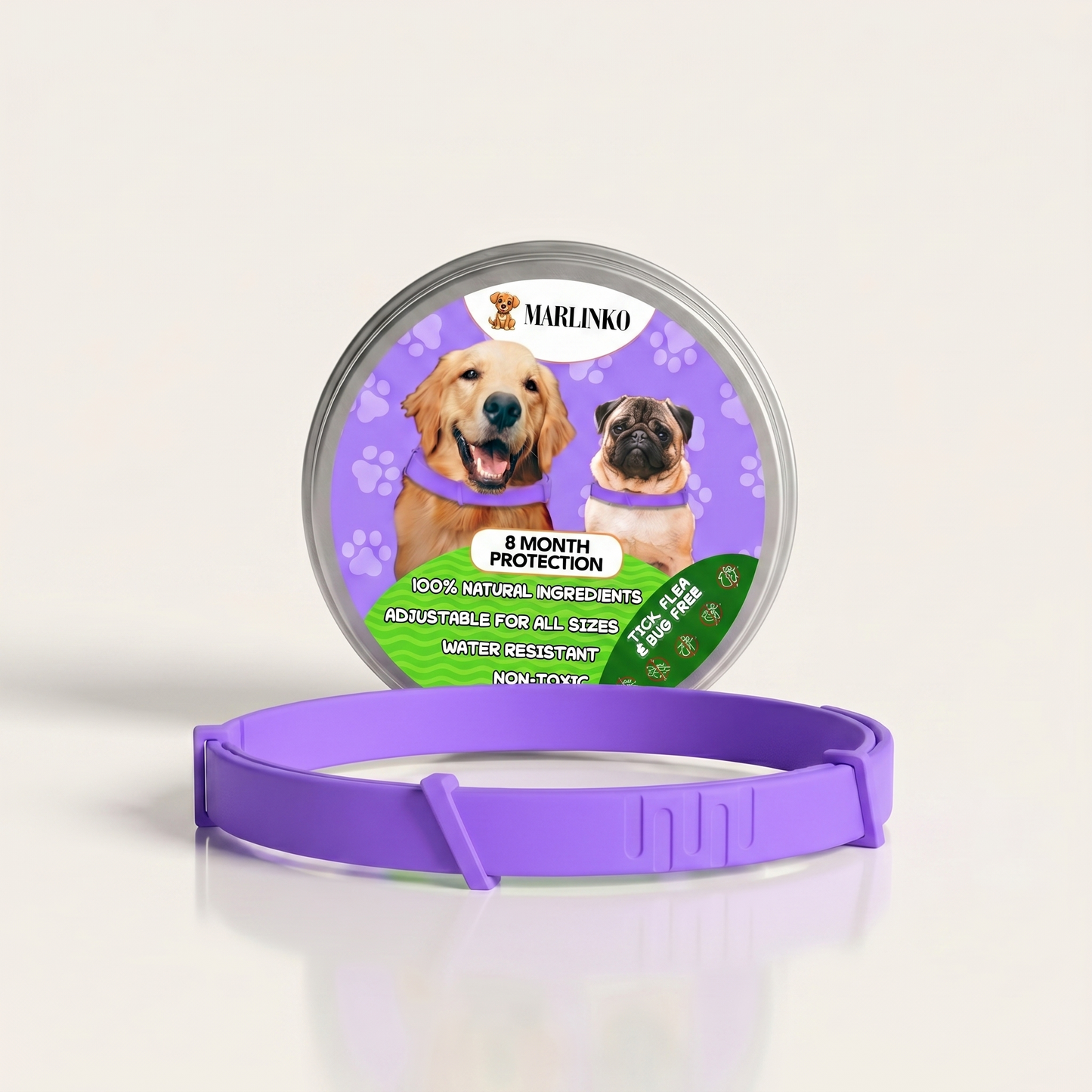SUB - Marlinko Pets™ - All Natural Protection (8 Months Tick and Flea Collar for Dogs) (Copy)