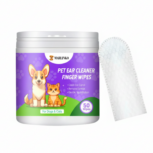 Marlinko™ Natural Pet Ear Cleaner Finger Wipes - 50 Wipes