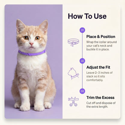 Marlinko Pets™ - All Natural Calming Cat Collar (8 Months Tick & Flea Free)