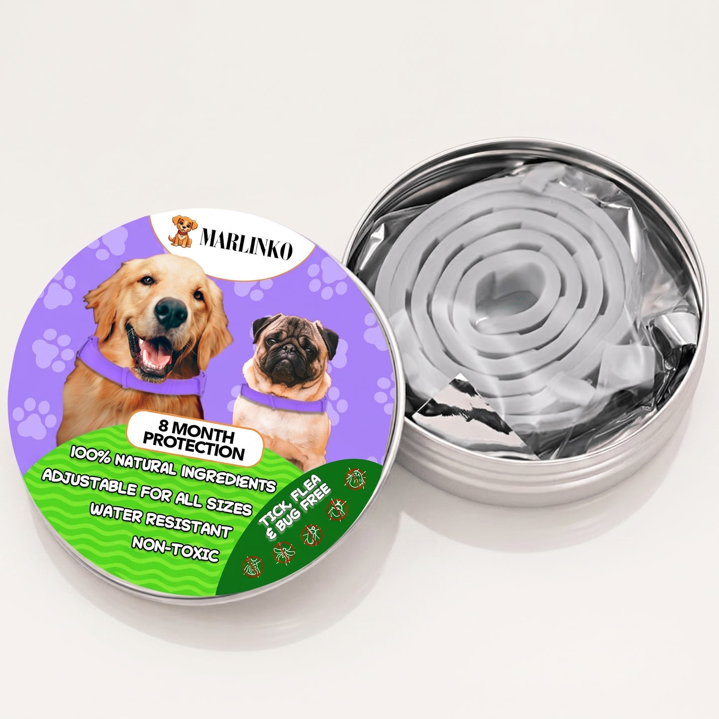 SUB - Marlinko Pets™ - All Natural Protection (8 Months Tick and Flea Collar for Dogs) (Copy)