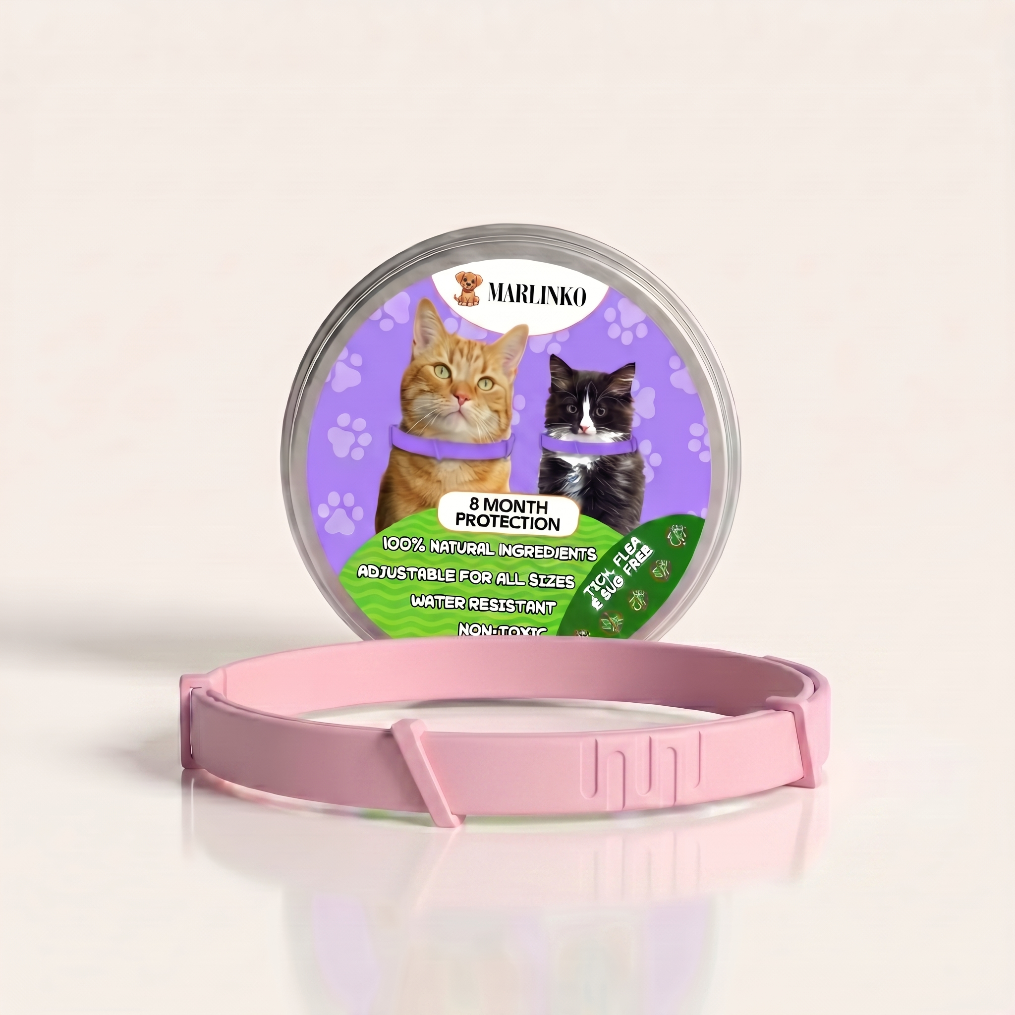 Marlinko Pets™ - All Natural Calming Cat Collar (8 Months Tick & Flea Free)